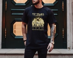 The Kinks 57 Years Anniversary T-Shirt on Vintage Black Comfort Colors 1717 Tee