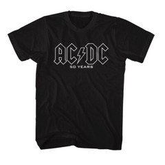 ACDC Music New T-Shirt Angus 50 Years Of Music 2 Side Rock N Roll Black Cotton