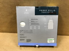 NIB Perry Ellis Portfolio 4-Pack Tank Tops – White – Men’s Size Large