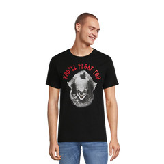Stephen King’s IT Pennywise Tag-Free Men’s Graphic T-Shirt Size XL (46-48)