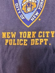 NYPD Long Sleeve Shirt Mens Med Navy Blue Cotton NYC Police Department Graphic