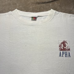 Vintage 90s APHA Horse T Shirt Mens M White Auto Pilot Engaged FOTL