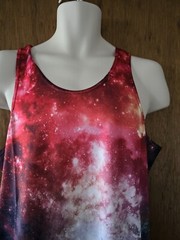 Adicreat Large 3D Print Space Sleeveless Tank Top Multicolor T-Shirt Round Neck