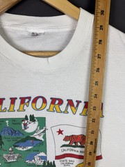 Vintage 90’s California Republic USA Map Art Logo Nature Drawing Color XL White