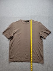 Clairborne Men Shirt XL Brown Crew Neck Short Sleeve Flat Front Casual Tee
