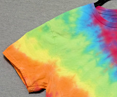 Handmade Tie Dye Rainbow Spiral Large Tee Shirt 20.5″ W X 27.5″ L Gildan Cotton