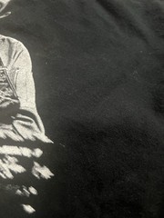 Johnny Cash black cotton has 2 small stains as shown on 4th slide t-shirt Size L