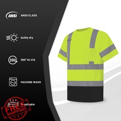 LIZMOF Hi Vis Shirt Yellow Black 4XL