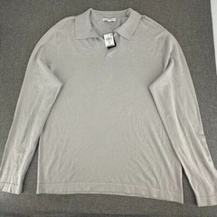 NEW And Now This Mens Henley Shirt Long Sleeve Split Neck $39.50 XL Lunar Rock