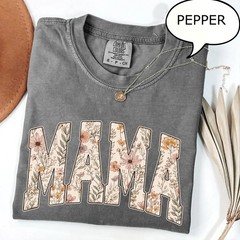 Vintage Floral Mama Shirt Retro Spring Mom Flower Mothers Day Garden Gift Tee