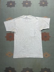 Vintage 80s 90s pocket t shirt BVD blank heather gray single stitch medium