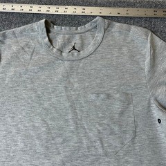 Jordan T-Shirt Mens Size S Grey Viscose Blend Pocket Athletic Jumpman Logo