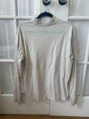 PANGAIA Men’s White Mock Neck Long Sleeve T-Shirt Organic Cotton Seacell