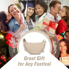 Nylon Crescent Crossbody Bag for Purses Trendy Men,Small Travel Sling Bag Hob…