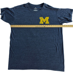 Michigan Wolverines T Shirt Men’s 2XL Gray Distressed Logo Fanatics NCAA