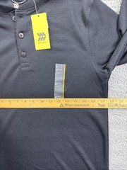 All In Motion Shirt Mens Small Black Waffle Henley Thermal Long Sleeve NWT