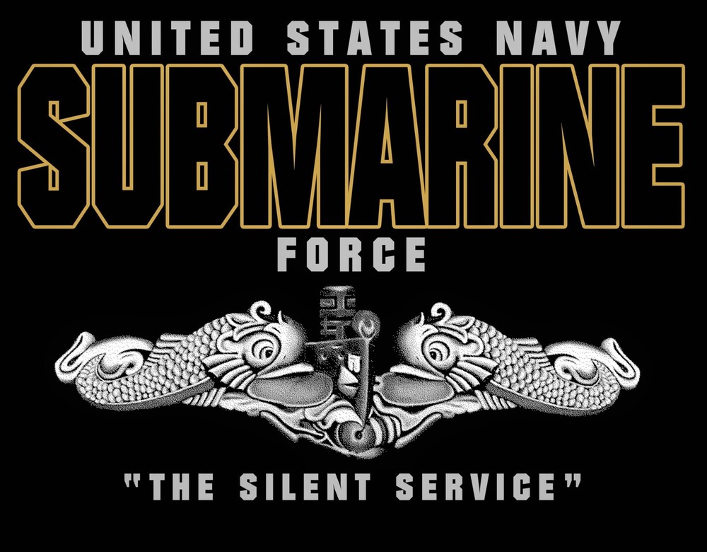 US Navy Submarine Force T-Shirt Vet SILENT SERVICE Front and Back Print BLACK