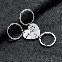 3PCs Mom Big Sister Little Brother Matching Heart Keychain Mom Big Bro Little…