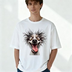 Unisex Border Collie T-Shirt-Hyper Pup Portrait Casual Graphic Tee Free Shipping