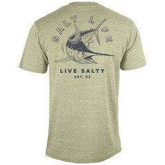 Salt Life TriBlend S/S tee Olive Marlin Adult L Live Salty Saltlife NWT