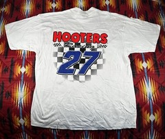 Vintage Hooters Racing T Shirt XL Single Stitch USA Made Double Sided NASCAR Tee
