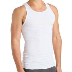 Mens Tank Tops Small 6 Pc White Ribbed A-Shirts Tagless Fruit Of The Loom