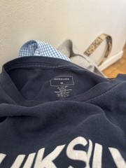 Quiksilver XL Navy Long Sleeve T Shirt Logo Graphic Surf Skate Casual