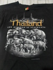 Vintage Thailand Shirt Men’s Extra Large Black Elephant Graphic Faded Distressed