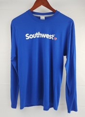 Port And Company T Shirt Mens Medium Blue Long Sleeve T Shirt Southwest Air Logo