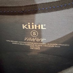Kuhl Mens Small Light Blue Mountain Tee Graphic T-Shirt Organic Cotton Outdoors