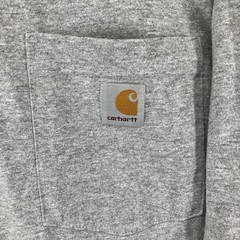 Y2K Carhartt T Shirt XL Heather Gray Henley Neck LS Heavy Cotton Blend 2016 EUC