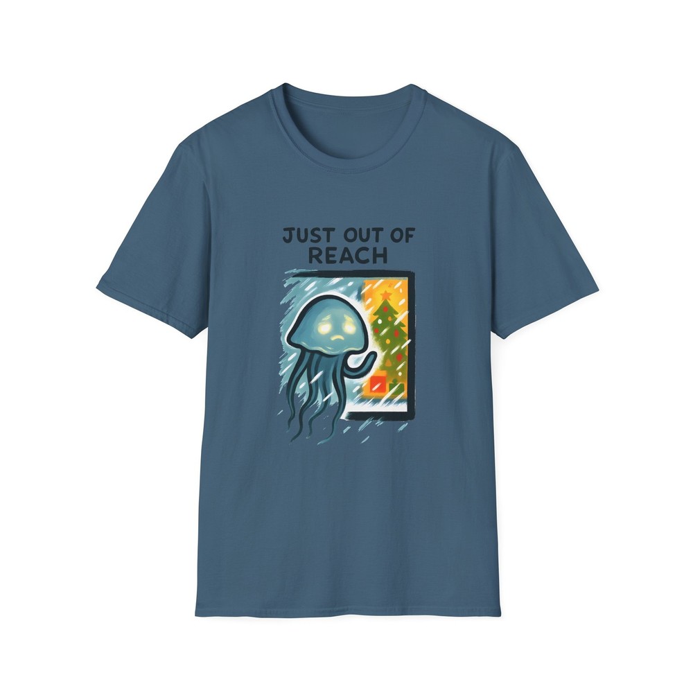 Unisex Softstyle T-Shirt Surreal Jellyfish Window Christmas Scene Winter Holiday