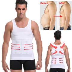 Gym Exercise Mens Vest Tops Slimming Body Shaper Corset Abdomen Compression