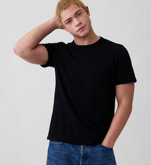 Gap Shirt Mens Medium Black Lived-In Crewneck Cotton Short Sleeve Tee $30 MSRP