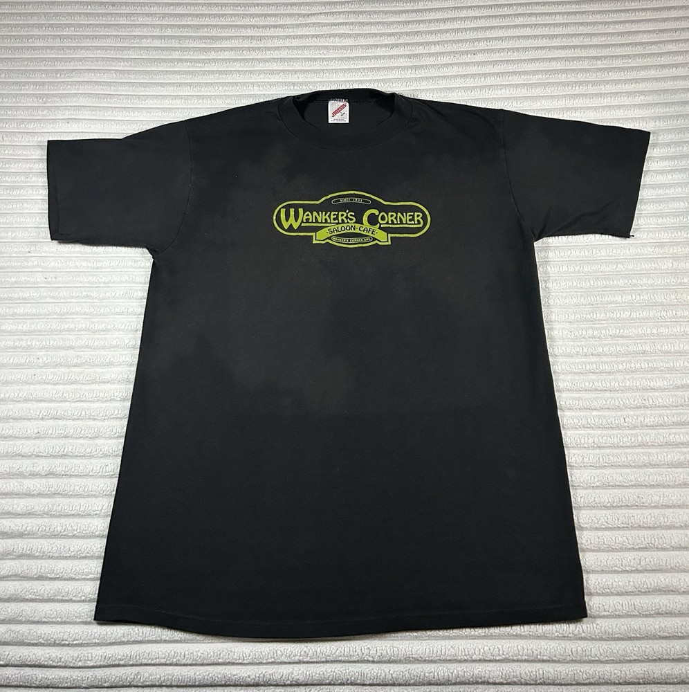 80s Jerzees Wankers Corner Saloon Cafe Oregon T Shirt Size L Made In USA