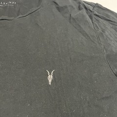 Allsaints Shirt Mens XL Black Short Sleeve Goat Skull Casual 42″ Chest