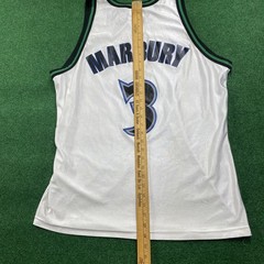 Vintage Marburry Jersey Mens L White Minnesota Timberwolves Champion Basketball