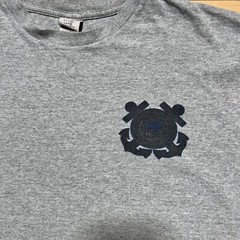 Vintage Coast Guard Spell Out Double Sided Gray Shirt Size Large