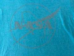 NASA Mens Small Anvil Lightweight T-shirt Light Blue Space Shuttle Moon S