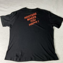 Hooters Shanghai Flames Graphic T-shirt Men XL Black Short Sleeve Y2K VTG