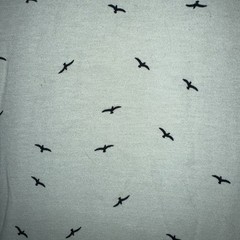 Denim and Flower Ricky Singh Men seagulls Print T Shirt Green Size L nautical