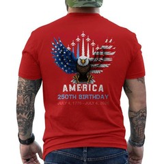 250 Years 1776 2026 Birthday Eagle Jets Flag 4th of July Men T-Shirt