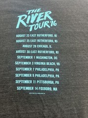 Bruce Springsteen 2016 River Tour , Tour Dates T Shirt XL NWOT