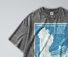 100% Cotton Tee – Unisex Retro Oversized Fit – Yellowstone National Park Print