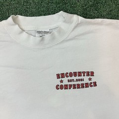 Shaka Wear Encounter Conference White Tee Size L Drop Shoulder Western Cowboy
