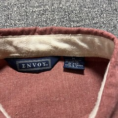 Vintage 80s 90s Envoy Mens Polo Shirt Pink Mauve Banded Hem Short Sleeve Retro M