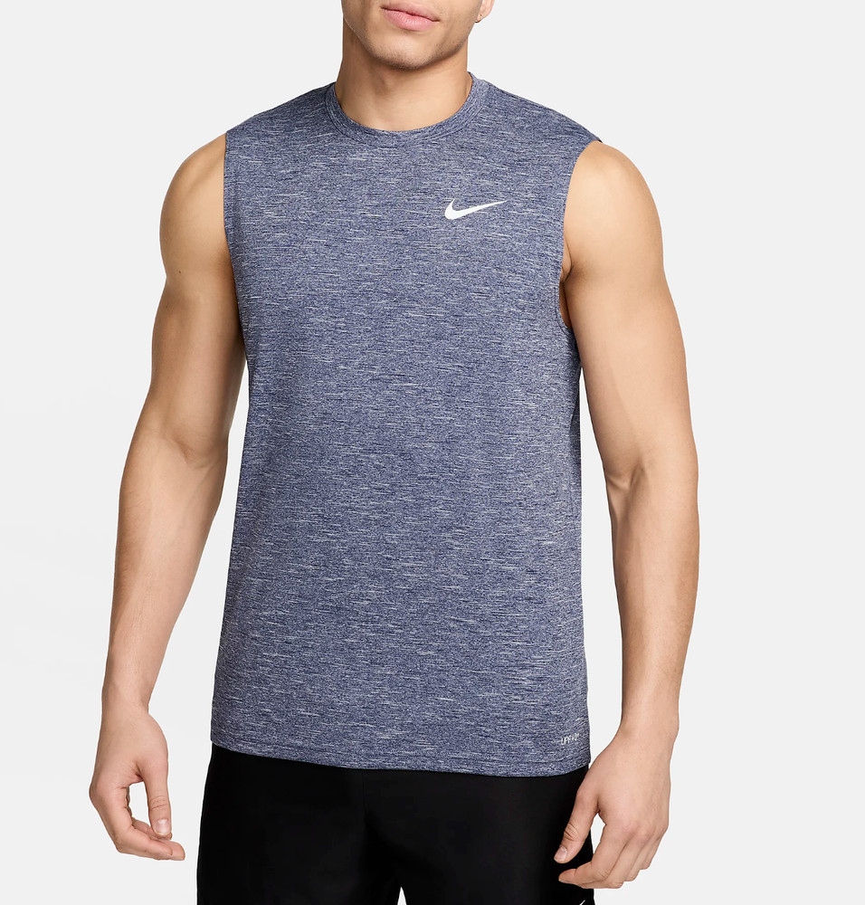 NWT NIKE MEN’S HYDROGUARD Big & Tall Tank Top Swim T-Shirt Heather Navy Blue