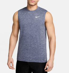 NWT NIKE MEN’S HYDROGUARD Big & Tall Tank Top Swim T-Shirt Heather Navy Blue