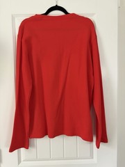 Lacoste Men’s L Red Cotton Long Sleeve Crew Neck Logo T-Shirt