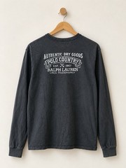 Polo Country Ralph Lauren Long Sleeve Graphic Shirt Men’s Large NWT Gray Black